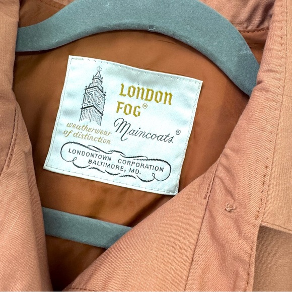 Vintage 80s London Fog Trench Coat Women’s Sz 12 Orange Fall Jacket Amish Style - Picture 7 of 12
